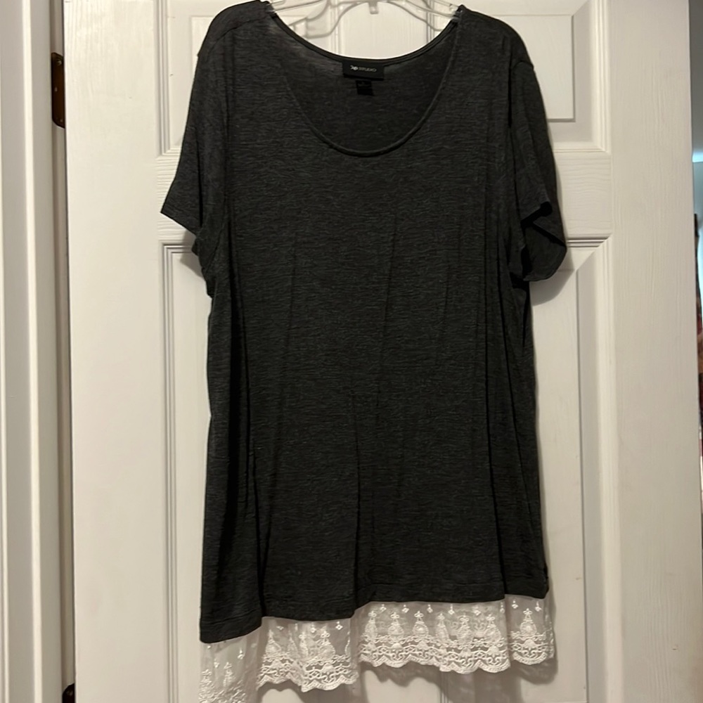 AB Studio dark gray with cream lace bottom